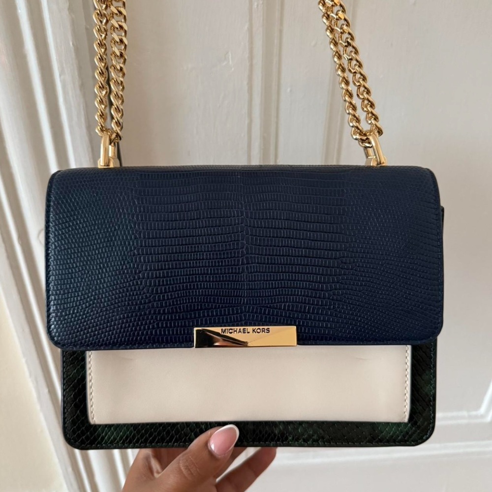 Michael Kors Navy and Cream Crossbody Bag